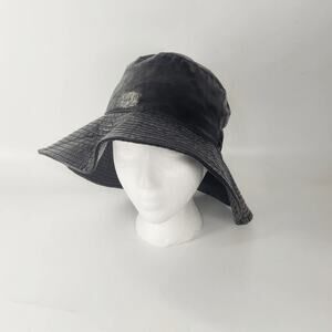 Seeberger Black Patent Leather Rain Bucket Hat Water Resistant Wide Brim Luxe